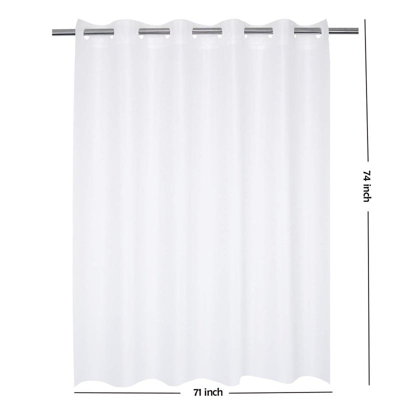 River Dream Hotel Grade No Hooks Needed Waterproof Shower Curtain or Liner,Frost (PEVA, 71" x 74") - Image 5